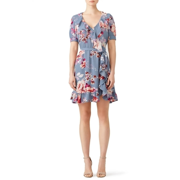Jill Stuart Sheila Floral Faux Wrap Dress Size Small - Picture 1 of 7